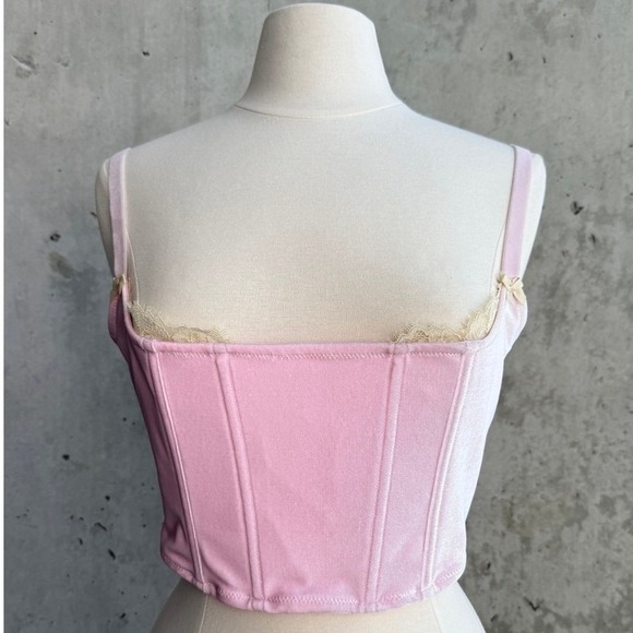 SKIMS Other - SKIMS Pink Velvet XL Corset Top Balletcore Coquette Bustier Festival Fairy